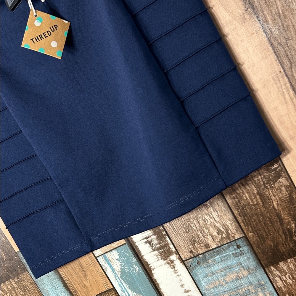 Navy layered side Pencil Skirt - Picture 6 of 9